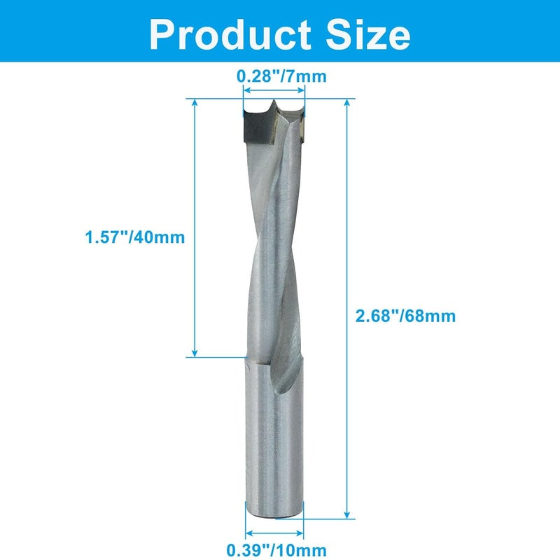 Bivethoi Brad Point Drill Bits for Wood Right Turning Carbide for Woodworking Carpentry Drilling Tool (7mm x 68mm) - Image 3